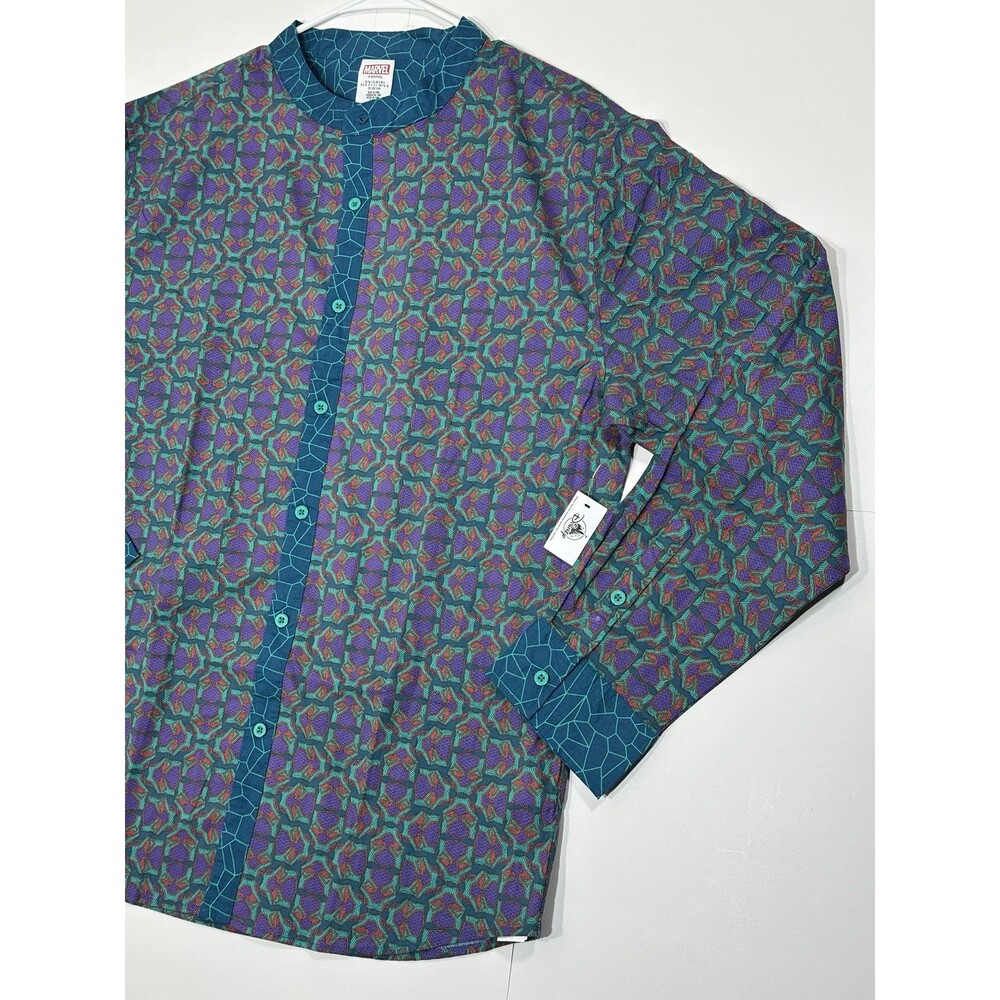 NWT MARVEL Disney Black Panther Wakanda Forever Shirt Size Large Button Up $60 - Picture 2 of 10